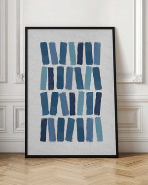 Tablou înramat „Blue Brush Strokes” de Orara Studio