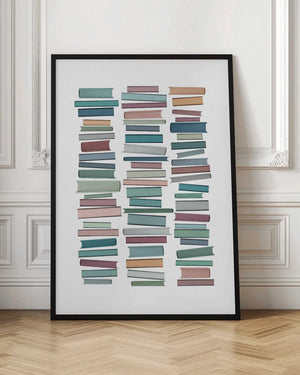 Tablou înramat „Books Pastel” de Orara Studio