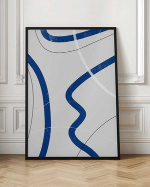 Tablou înramat „Royal blue lines” de Anne-Marie Volfova