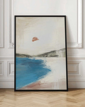 Tablou înramat „Landscape Painting with a Serene Beach” de Little Dean