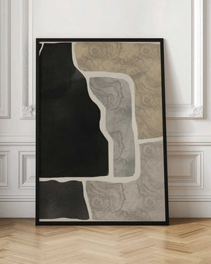 Tablou înramat „Black Abstract Mosaic” de Little Dean