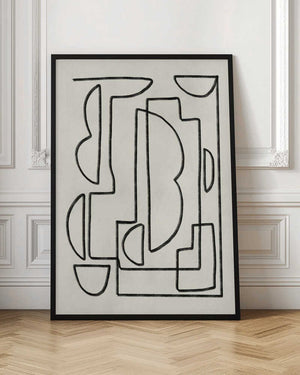 Tablou înramat „Abstract Line Art Sketch” de Little Dean