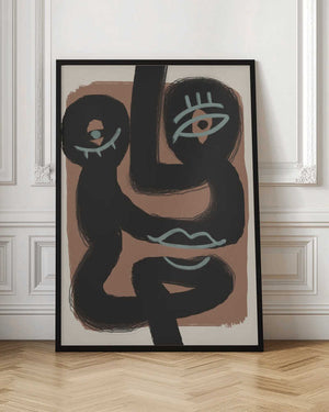 Tablou înramat „Abstract Black Portrait Pair” de Little Dean