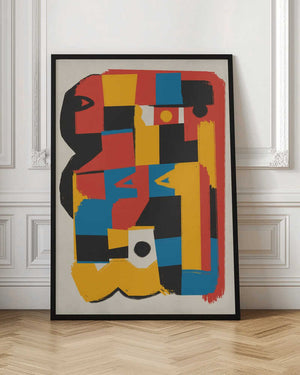 Tablou înramat „Bauhaus Abstract Color Block” de Little Dean