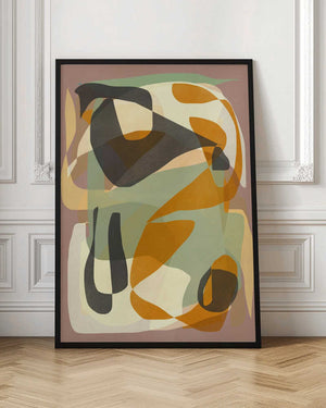 Tablou înramat „Luminous Ochre Abstract Infinity” de Little Dean