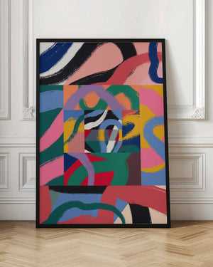 Tablou înramat „Colorful Line Ribbon Abstract” de Little Dean