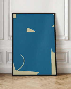 Tablou înramat „Large Abstract Cut Out In Blue” de Little Dean
