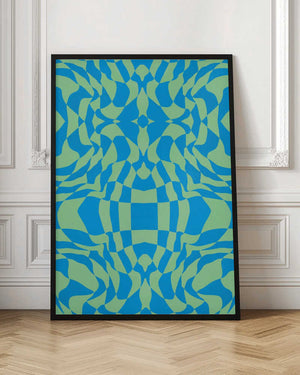 Tablou înramat „Cool Colors Warp Checkers” de Little Dean