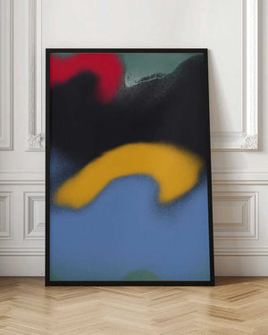 Tablou înramat „Black and Blue Abstract Liquify” de Little Dean