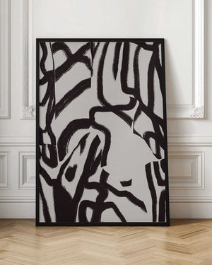 Tablou înramat „Black line in grey” de Little Dean