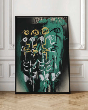 Tablou înramat „Ink and oil abstract 04” de Little Dean