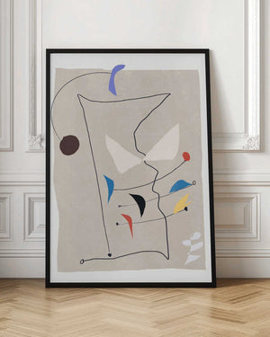 Tablou înramat „Minimalistic Lines and Colorful Shapes” de Little Dean