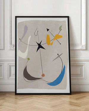 Tablou înramat „Minimalistic Lines and Colorful Shapes” de Little Dean
