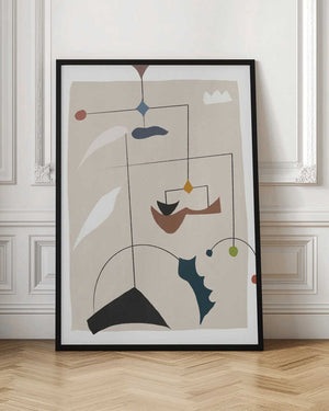 Tablou înramat „Geometric Shapes and Organic Lines” de Little Dean