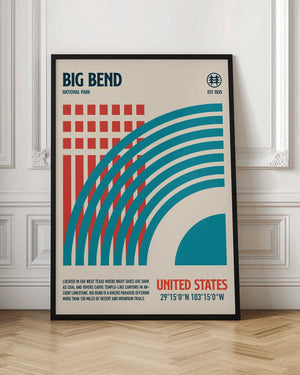 Tablou înramat „Big Bend National Park Travel Poster” de Retrodrome
