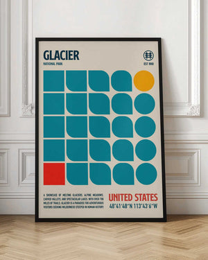 Tablou înramat „Glacier National Park Travel Poster” de Retrodrome