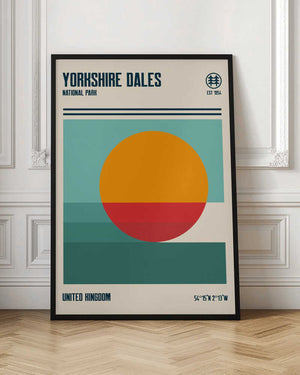 Tablou înramat „Yorkshire Dales National Park Travel Poster” de Retrodrome