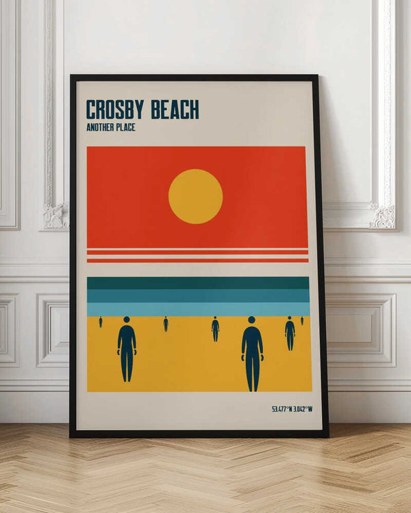 Tablou înramat „Crosby Beach Iron Men Liverpool Merseyside” de Retrodrome