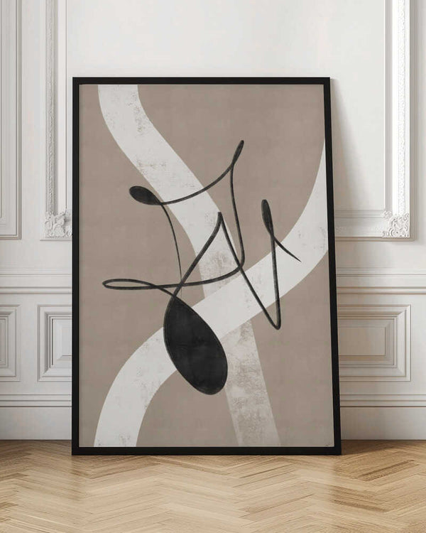 Tablou înramat „Beige abstract No.2” de Anne-Marie Volfova