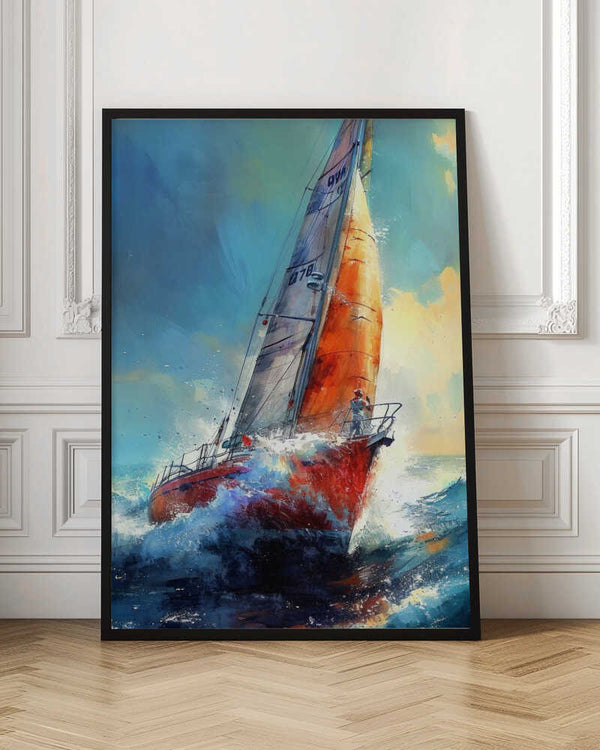 Tablou înramat „Yacht racing sport art 30” de Justyna Jaszke