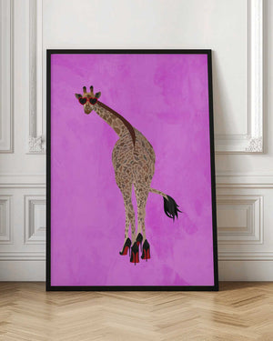 Tablou înramat „Quirky Giraffe wearing shoes” de Sarah Manovski