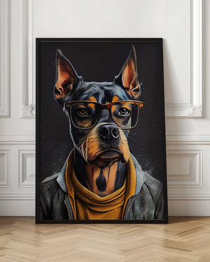 Tablou înramat „Dog hipster 1” de Justyna Jaszke