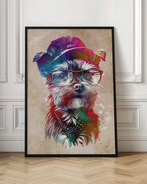 Tablou înramat „Dog graphic 1” de Justyna Jaszke