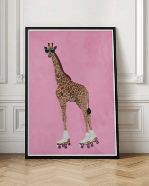 Tablou înramat „Rollerskating Giraffe” de Sarah Manovski