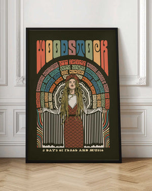 Tablou înramat „Woodstock Festival Poster” de Retrodrome