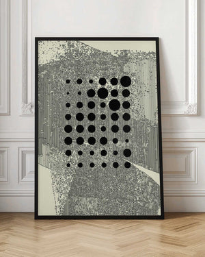 Tablou înramat „Black Geometric Circles” de Petr Strnad
