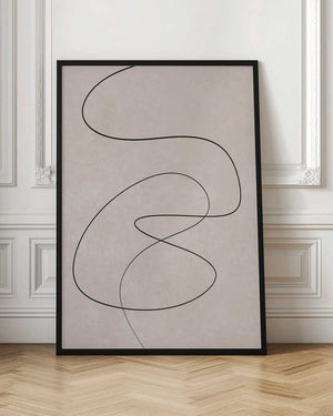 Tablou înramat „Minimal Line Art Abstract Drawing 02” de Little Dean
