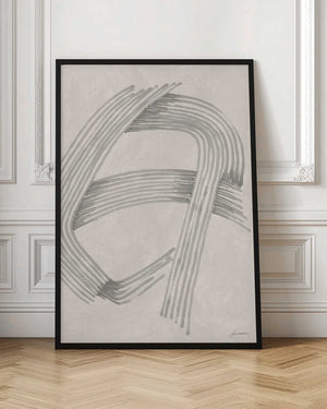 Tablou înramat „Abstract Grey Intersections 02” de Lucrecia Caporale