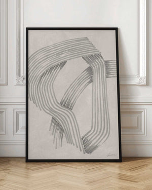 Tablou înramat „Abstract Grey Intersections 01” de Lucrecia Caporale