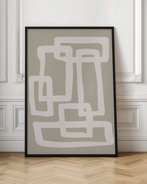 Tablou înramat „Sage Green Abstract Shapes” de Natasha Playell