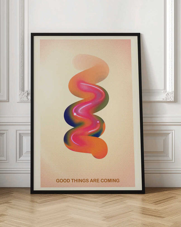 Tablou înramat „RETRO GRAPHIC NO.17 / GOOD THINGS ARE COMING” de The Art Concept