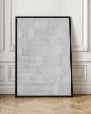 Tablou înramat „White Woven Blocks 3” de cartissi