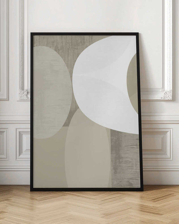 Tablou înramat „Black White Neutral Shapes 1” de cartissi