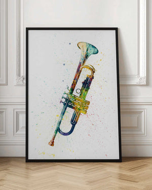 Tablou înramat „Trumpet Abstract Watercolor” de Michael Tompsett