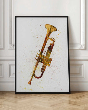 Tablou înramat „Trumpet Abstract Watercolor” de Michael Tompsett