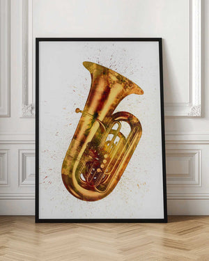 Tablou înramat „Tuba Abstract Watercolor” de Michael Tompsett