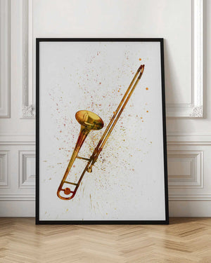 Tablou înramat „Trombone Abstract Watercolor” de Michael Tompsett