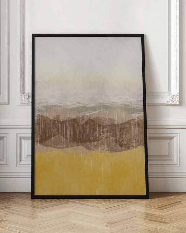 Tablou înramat „Coastal landscape with beach and sea in earth tones” de Imaginative