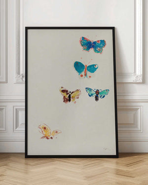 Tablou înramat „Five Butterflies” de Odilon Redon