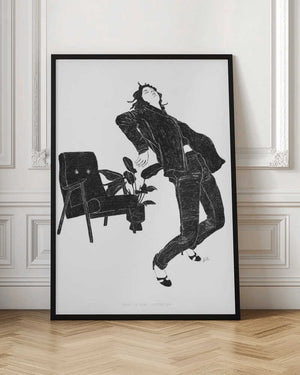 Tablou înramat „Jlr Dancingathome6 Blackandwhite Copy” de Jenny Liz Rome
