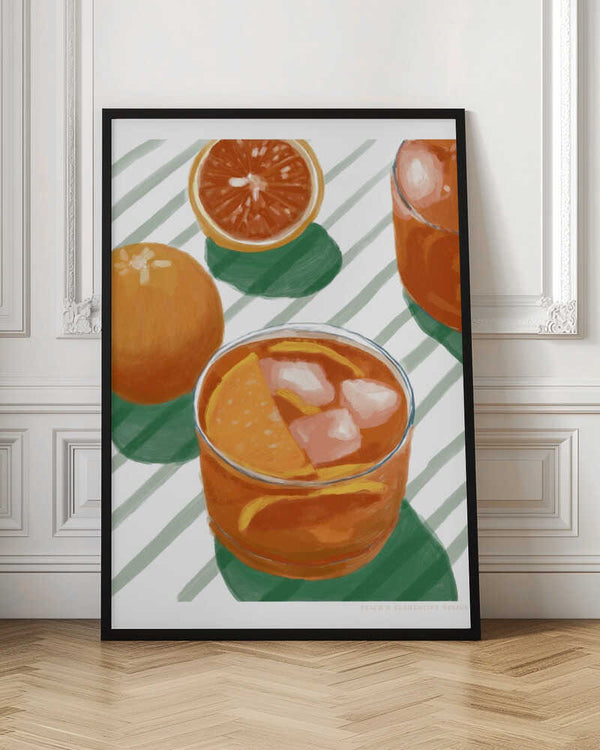 Tablou înramat „Pandc Cocktailandstripes Copy 2” de Jenny Liz Rome