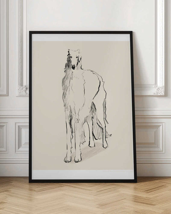 Tablou înramat „Borzoi Russian Wolfhound Pandc” de Jenny Liz Rome