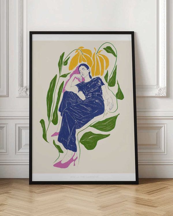 Tablou înramat „Jlr Quiet in the garden” de Jenny Liz Rome