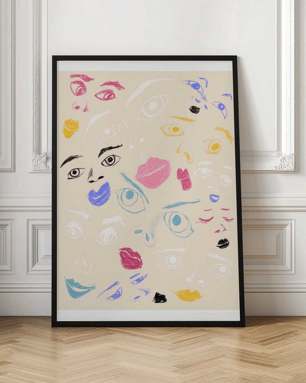 Tablou înramat „Pandc Faces Copy” de Jenny Liz Rome