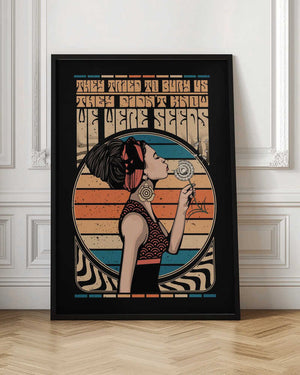 Tablou înramat „Peace Hippie Quote” de Retrodrome