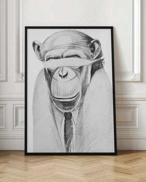 Tablou înramat „Monkey Wearing A Suit And Tie” de Violeta Vollmer